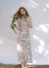 Floral Halter Holiday Dress